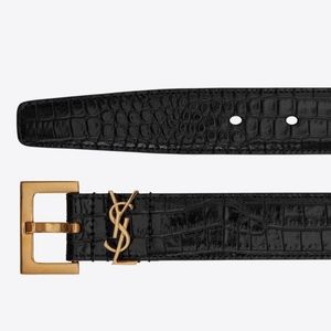 YSL Saint Laurent Crocodile Belt Leather